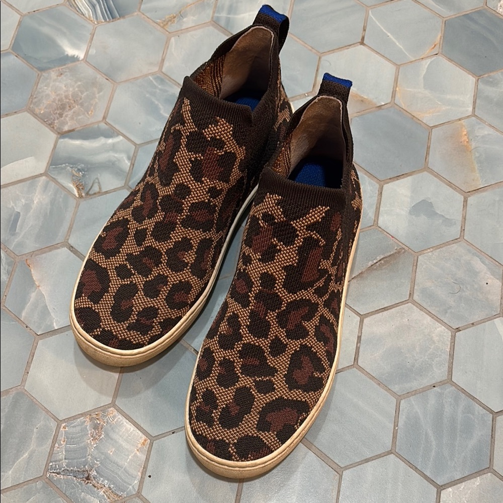 Rothy’s Chelsea- Leopard Print Slip-On Sneakers